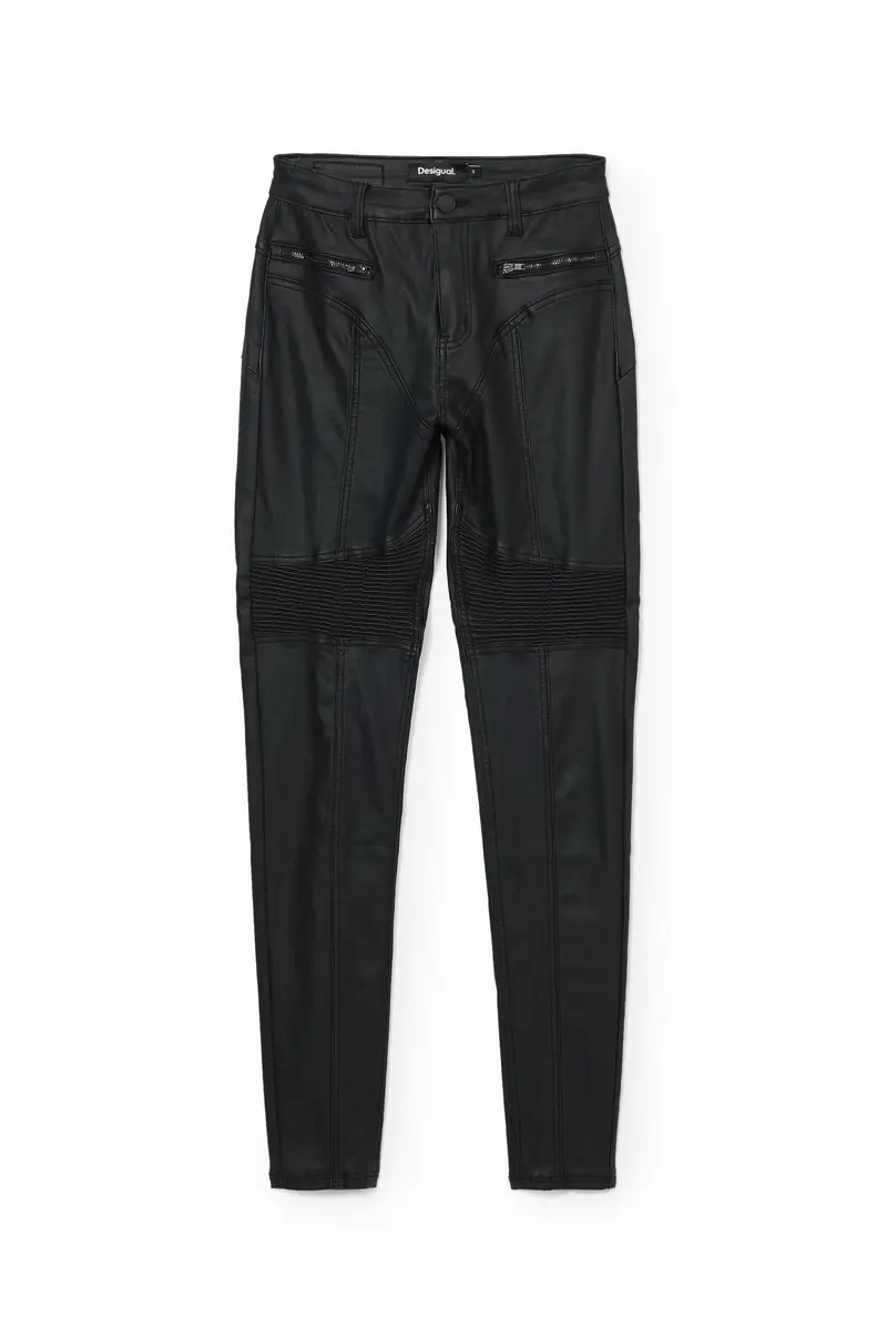 Pantaloni slim effetto pelle