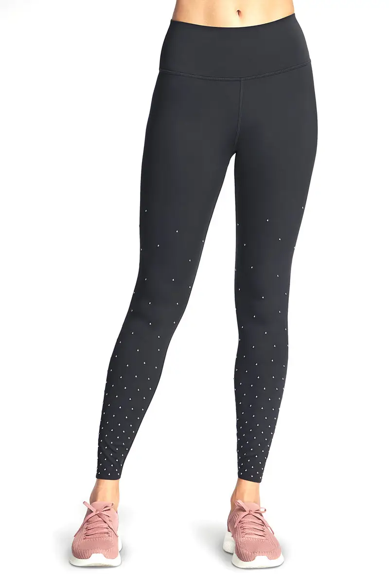 Pantaloni sportivi neri SKECHERS GO WALK Shine FL HW Legging
