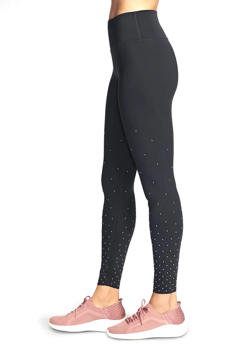 Pantaloni sportivi neri SKECHERS GO WALK Shine FL HW Legging miniatura 3