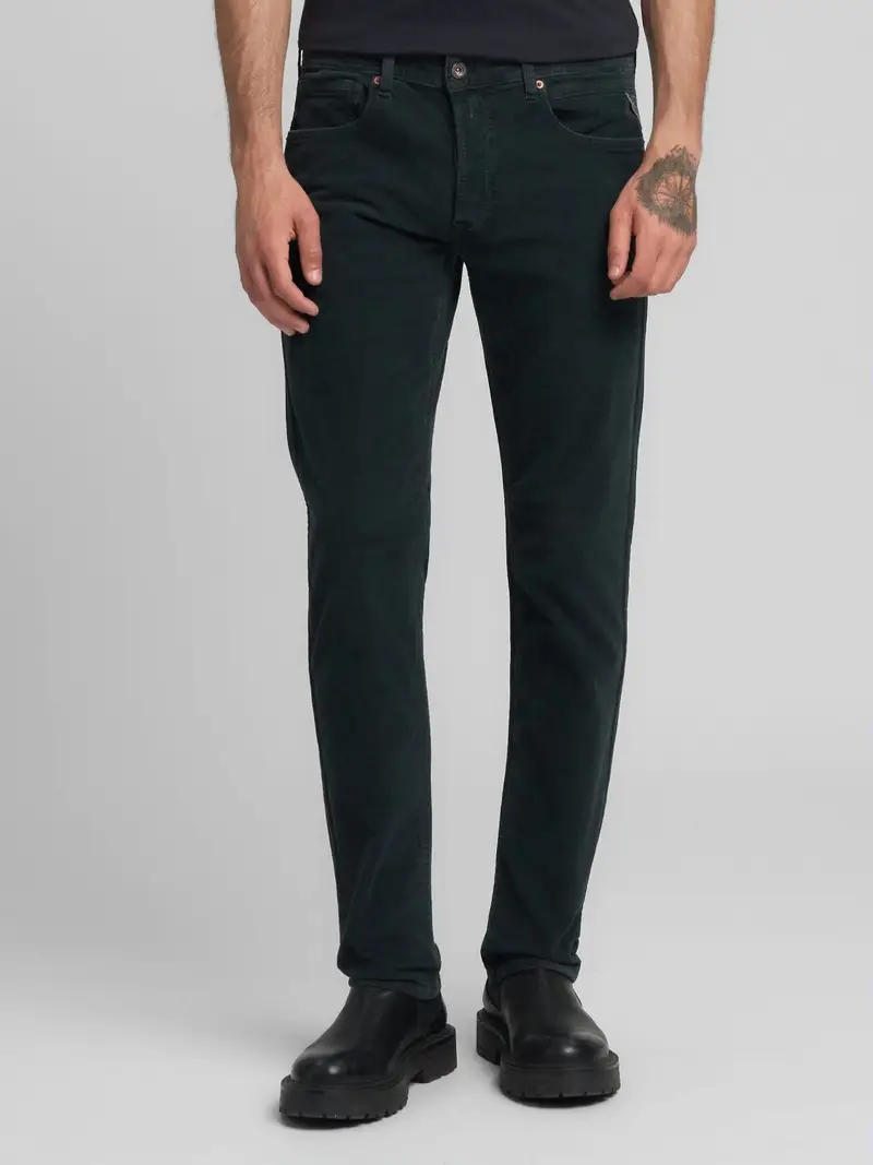 Pantaloni Straight Fit In Velluto