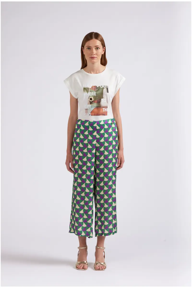 pantaloni tipo culotte stampati geometrico m