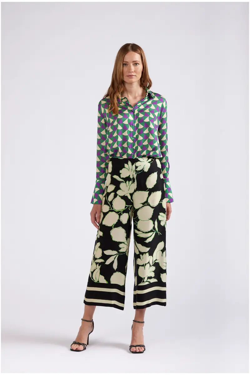 pantaloni tipo culotte stampati maxy fiore nero xl