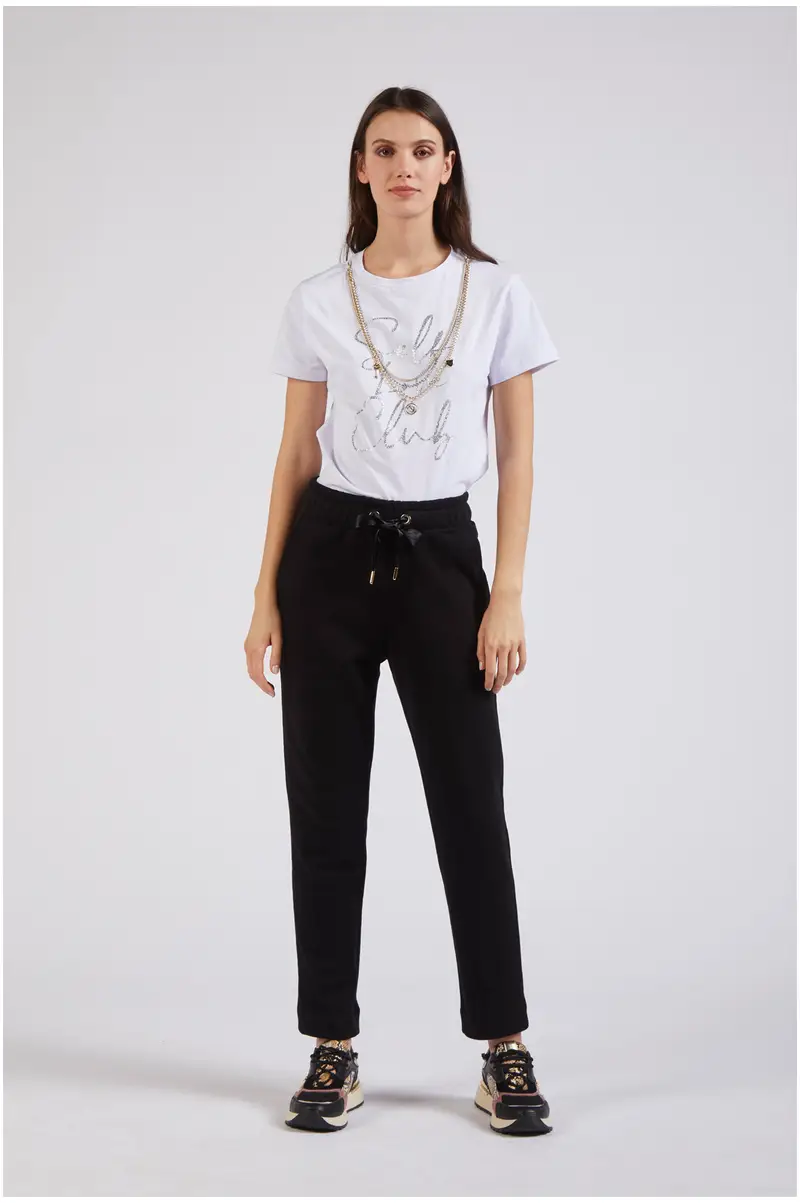 pantaloni tipo jogger in felpa nero