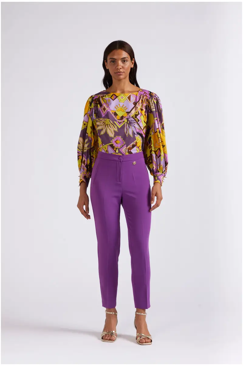 pantaloni tipo sigaretta viola 38