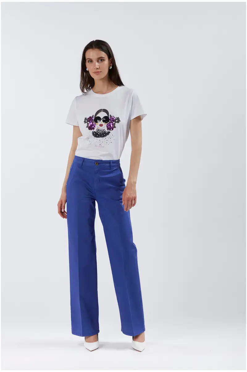 pantaloni wide leg tinto capo royal 26