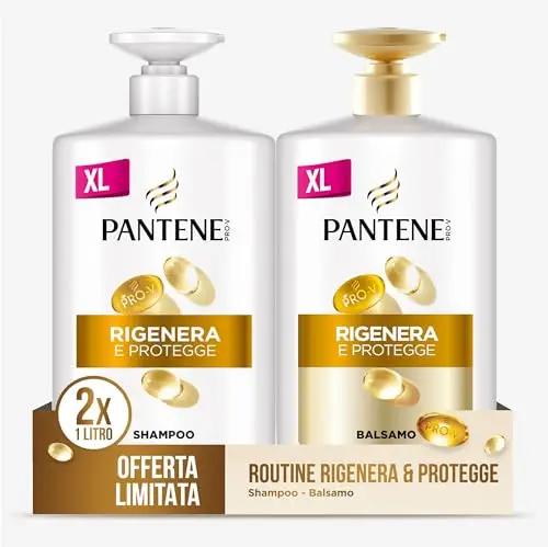 Pantene Pro-V Shampoo Rigenera E Protegge per Capelli Deboli, Secchi e Danneggiati, Protegge i Legami del Capello,
