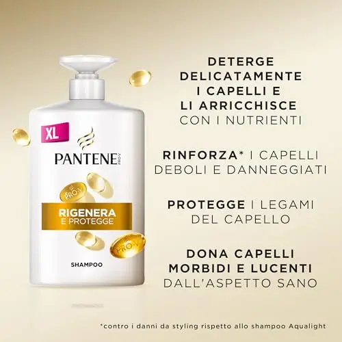 Pantene Pro-V Shampoo Rigenera E Protegge per Capelli Deboli, Secchi e Danneggiati, Protegge i Legami del Capello miniatura 2