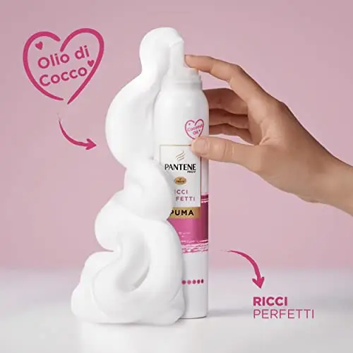 Pantene Pro-V Spuma Ricci Perfetti, Nutriente E Termoprotettiva, Con Olio Di Cocco, Ricci Definiti Per Tutto Il Giorno miniatura 2