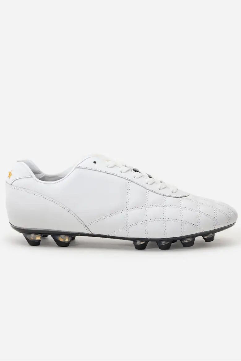 Scarpe da calcio Del Duca in pelle bianca