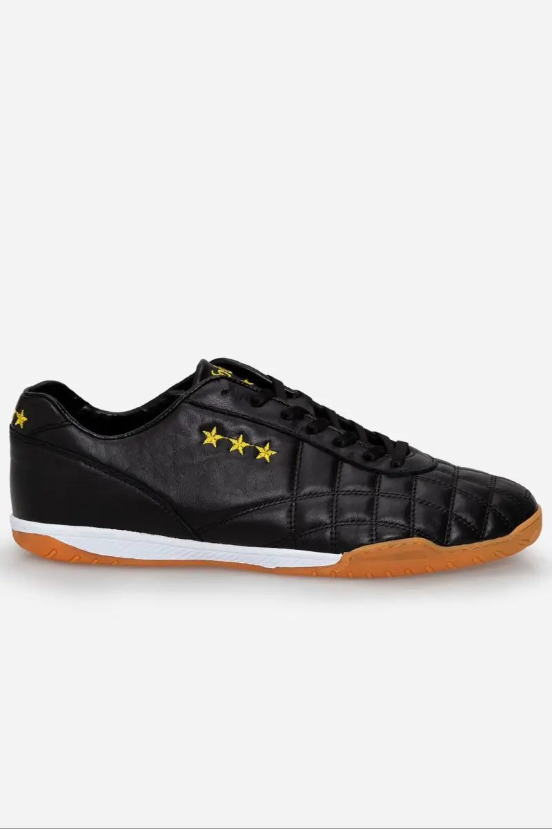 Scarpe da calcio Indoor Del Duca in pelle nera