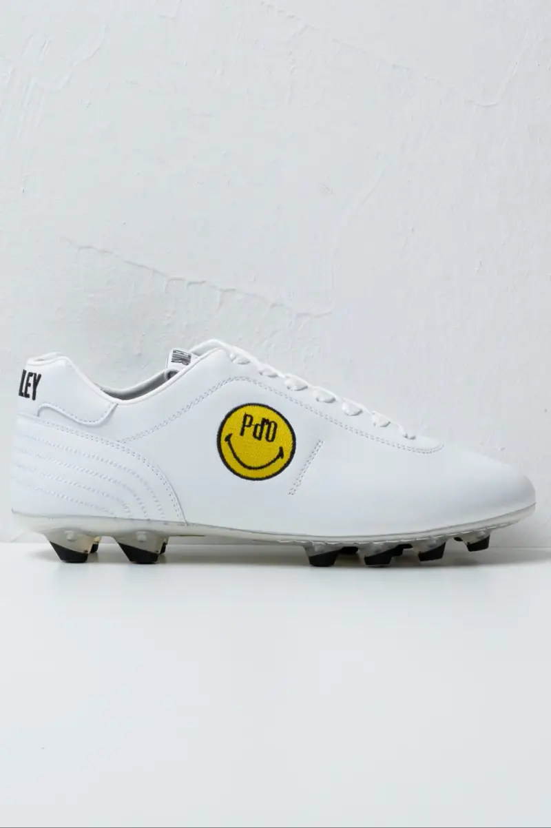 Scarpe da calcio Lazzarini 2.0 Eco Edizione Smiley in pelle bianca