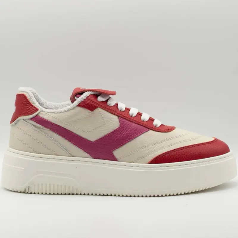 Sneakers donna crossball in pelle bianca