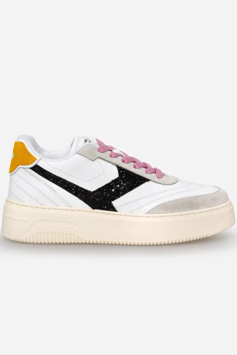 Sneakers donna crossball in pelle bianca