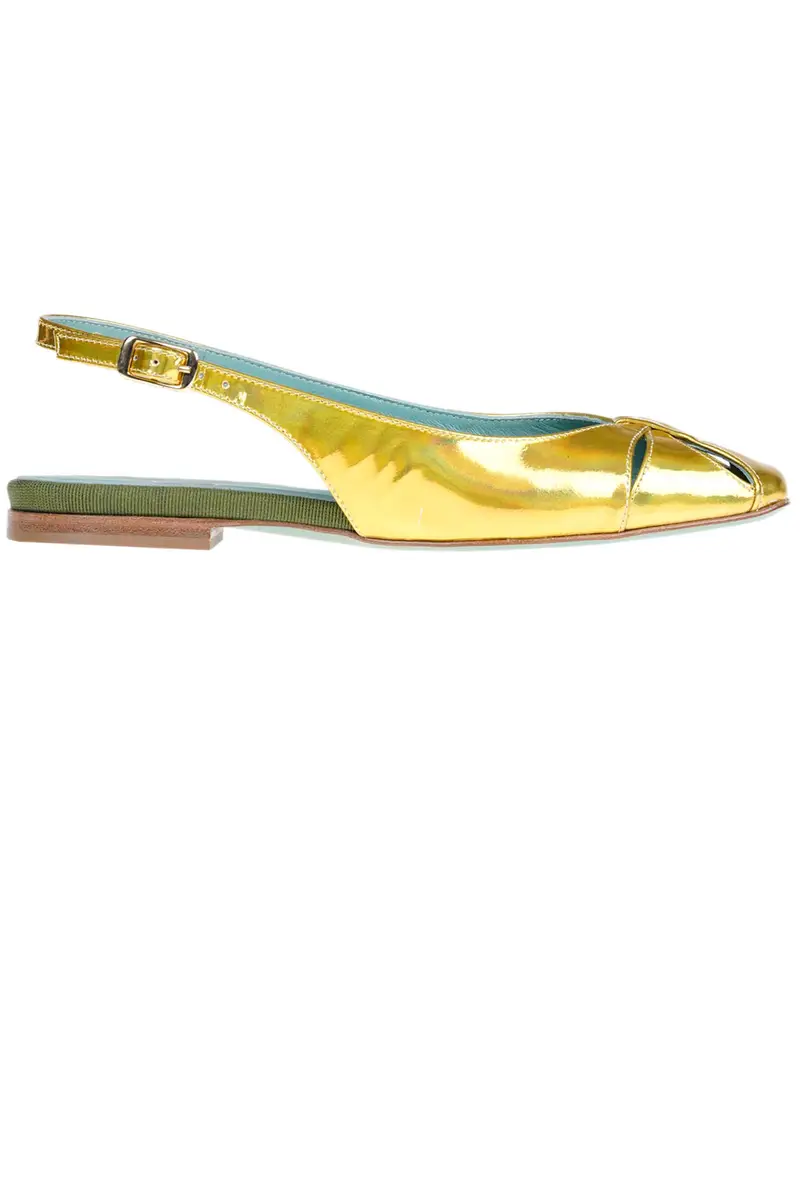 Ballerine slingback in pelle specchiata