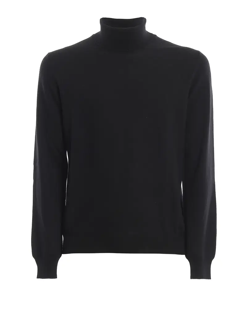 Maglia a collo alto nera in lana Nero