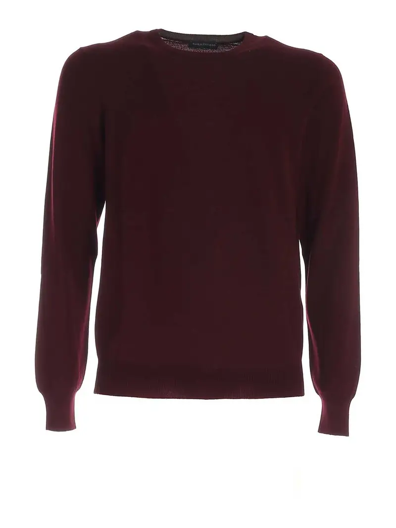 Maglione girocollo bordeaux Rosso
