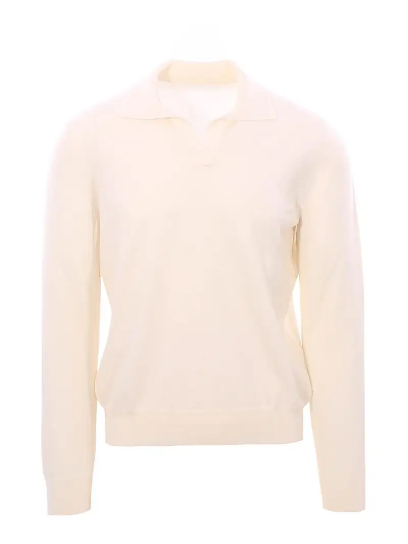 Polo Skipper in lana merino Bianco