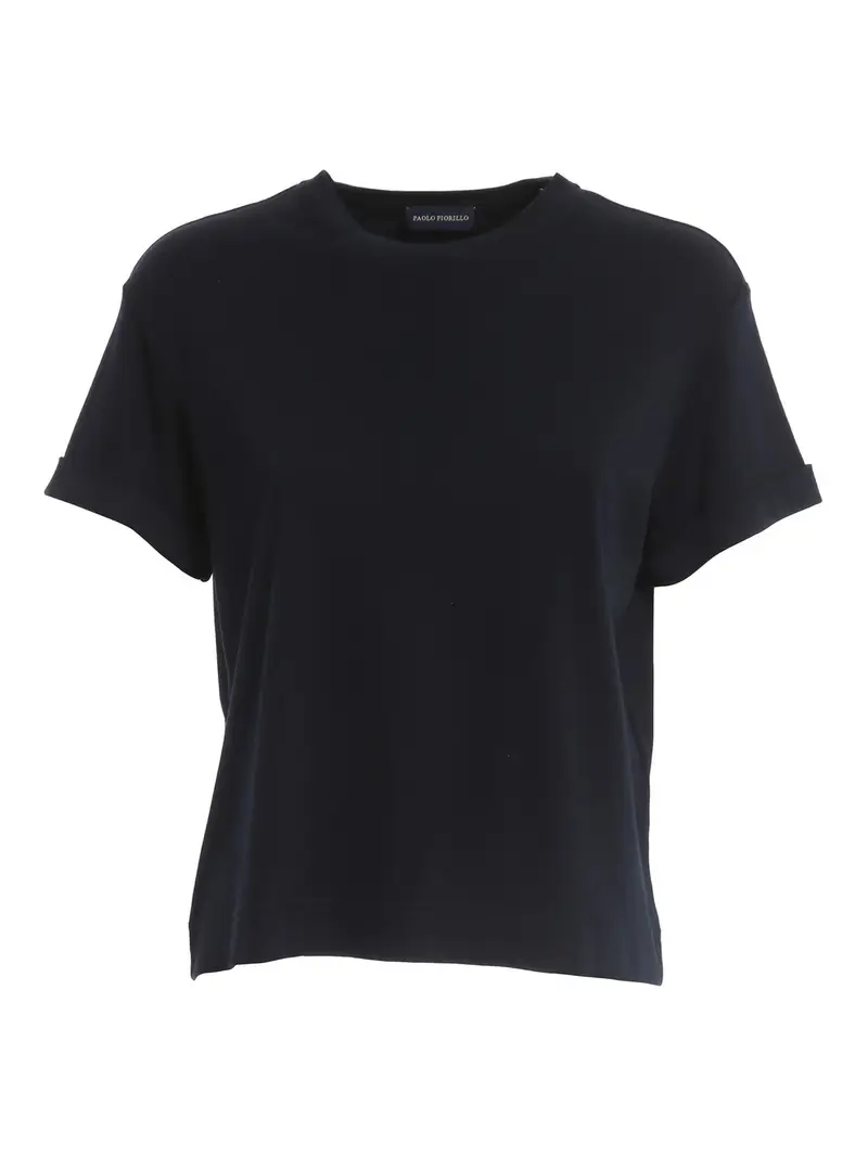 T-shirt con maniche risvoltate Blu