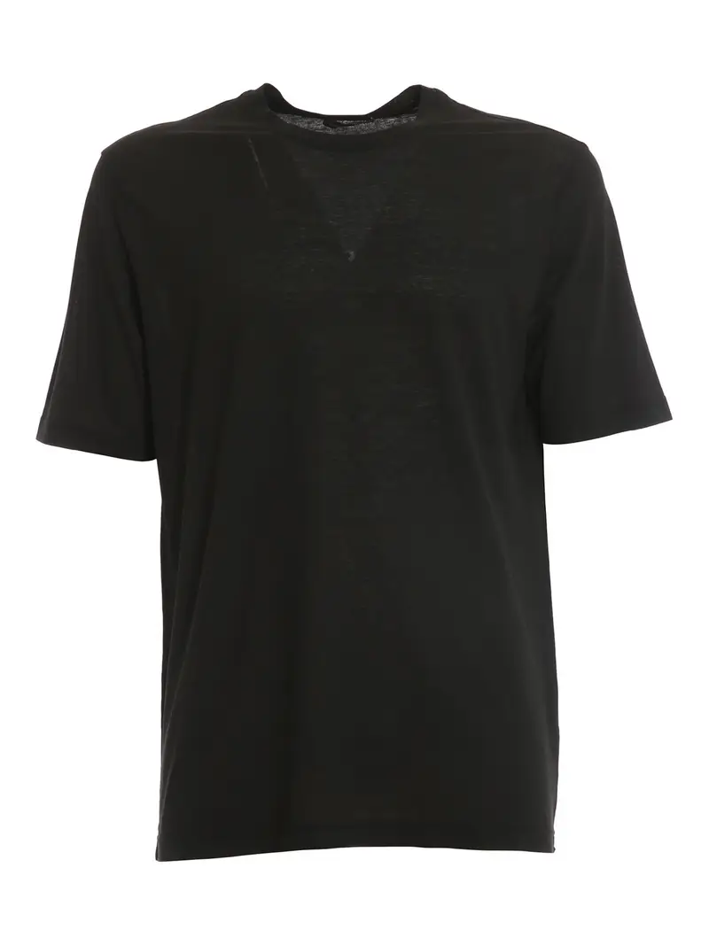 T-shirt in crepe di cotone Nero