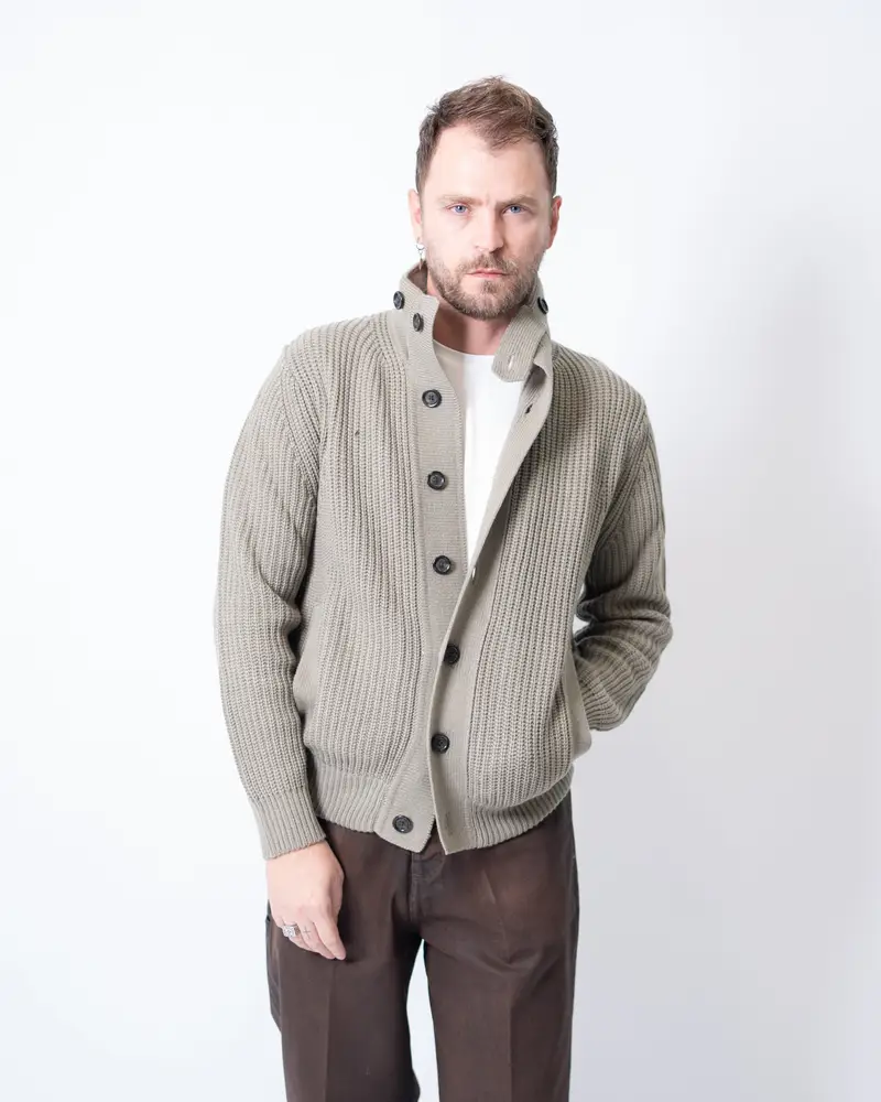 Giubbotto Blouson in Maglia Verde