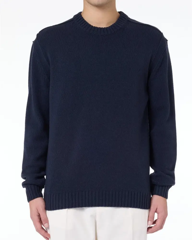 Maglione Collo inglese con toppe blu