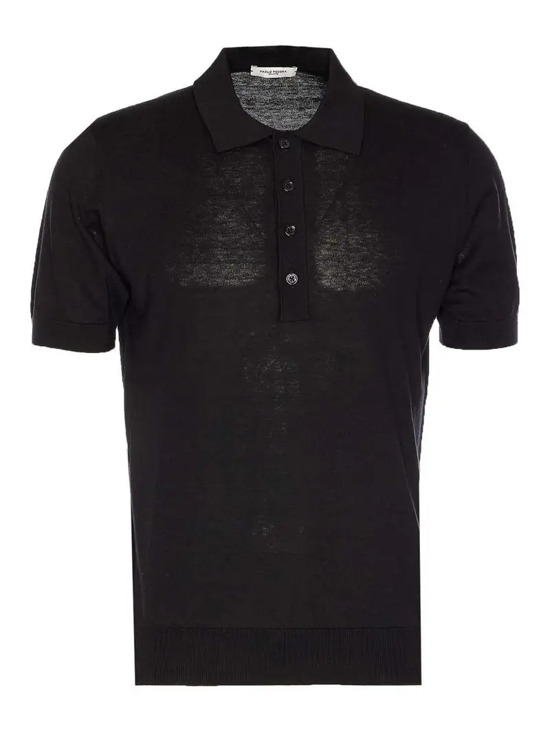Polo in maglia Nero
