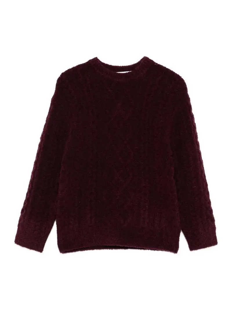 Pull Girocollo Rosso Scuro