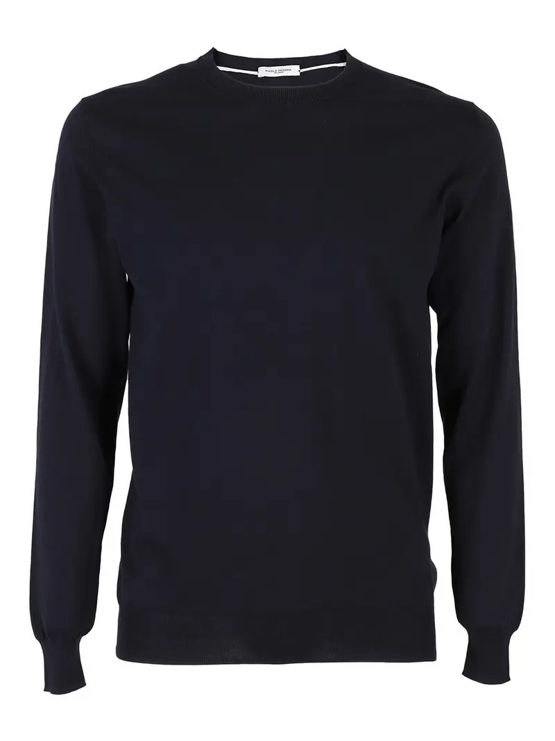 Pull in filo di cotone Blu
