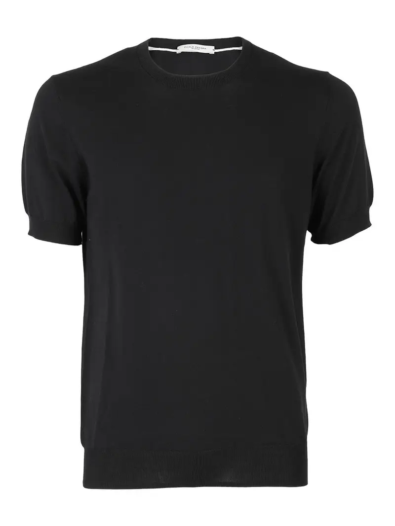 Pull in filo di cotone Nero