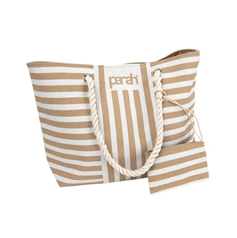 PARAH - Borsa da Mare Grande 48 x 32, Fashion e Versatile, Colori Assortiti (Sabbia)