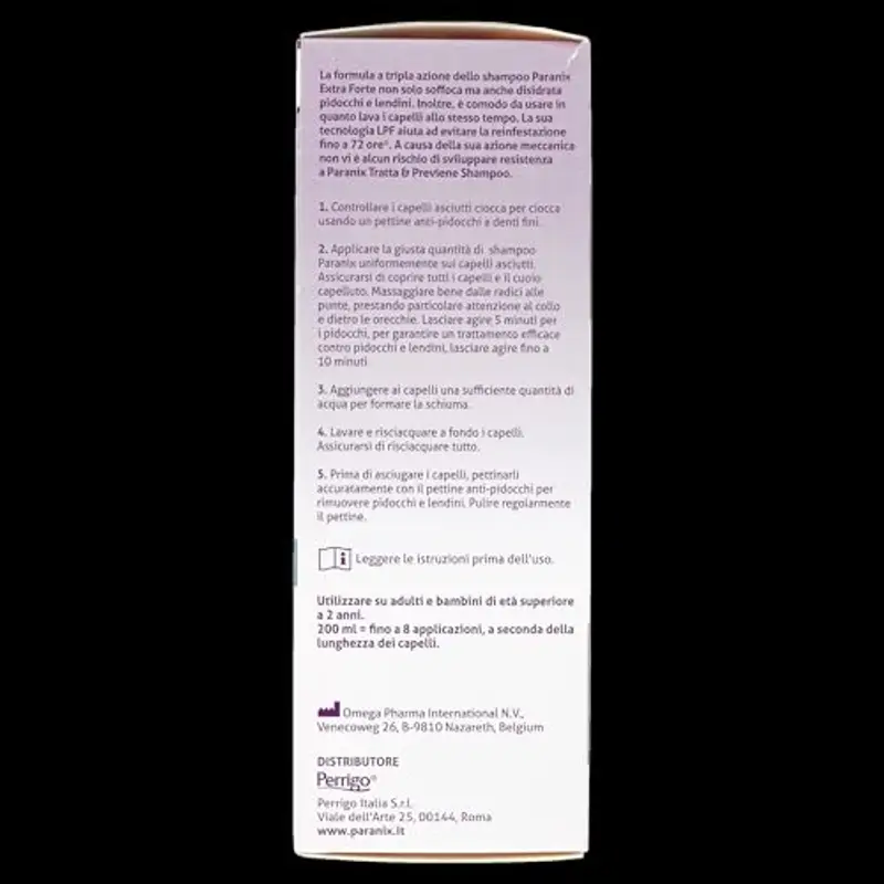 Paranix Shampoo Extra Forte Tratta & Previene Pidocchi e Lendini In 5 Minuti, Multicolore, 200 ml miniatura 2