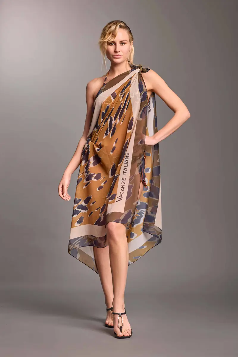 PAREO FOULARD ZOE | Colore: Marrone | Taglia: One size