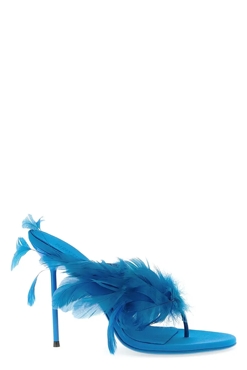 Mule Lidia Feather Thong Blu