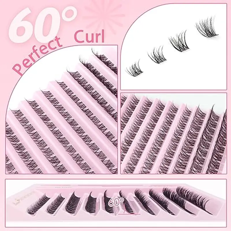 Parriparri Ciglia Finte Ciuffetti Kit Naturali Ciglia Finte Extension con Bond e Seal e Pinzette 8-16mm Professionali miniatura 3