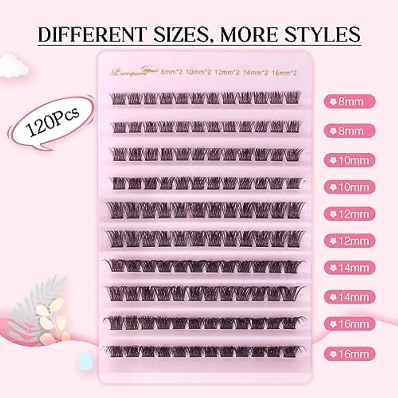 Parriparri Ciglia Finte Individuali 200PCS 0.07mm D Curl Ciuffetti Extension Ciglia Naturali DIY Cluster Lashes 8-16mm Ciglia a Grappolo Fai Da Te per Uso Personale a Casa miniatura 2