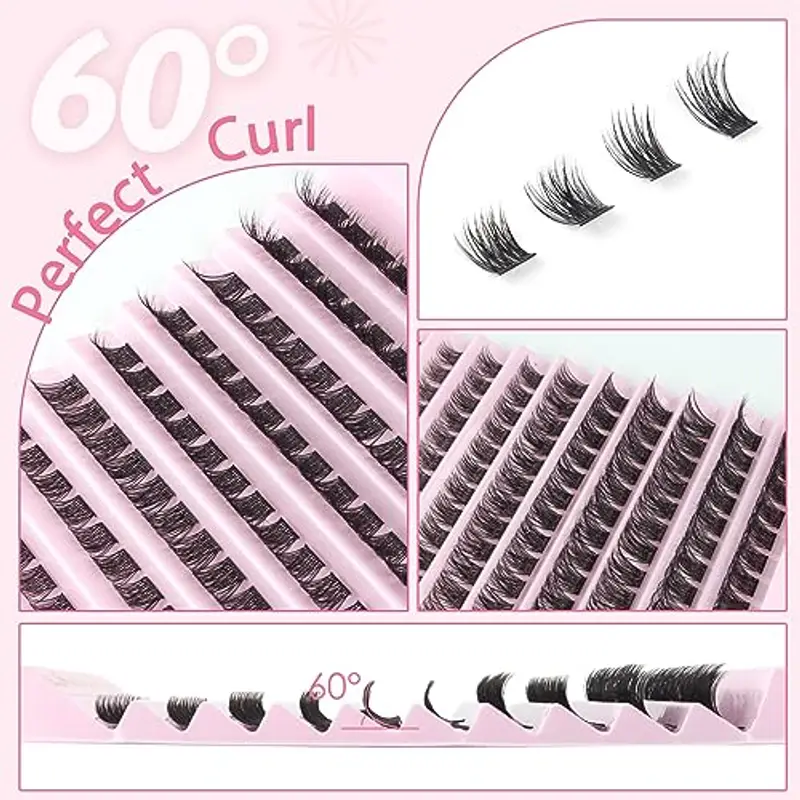 Parriparri Ciglia Finte Individuali 200PCS 0.07mm D Curl Ciuffetti Extension Ciglia Naturali DIY Cluster Lashes 8-16mm Ciglia a Grappolo Fai Da Te per Uso Personale a Casa miniatura 3