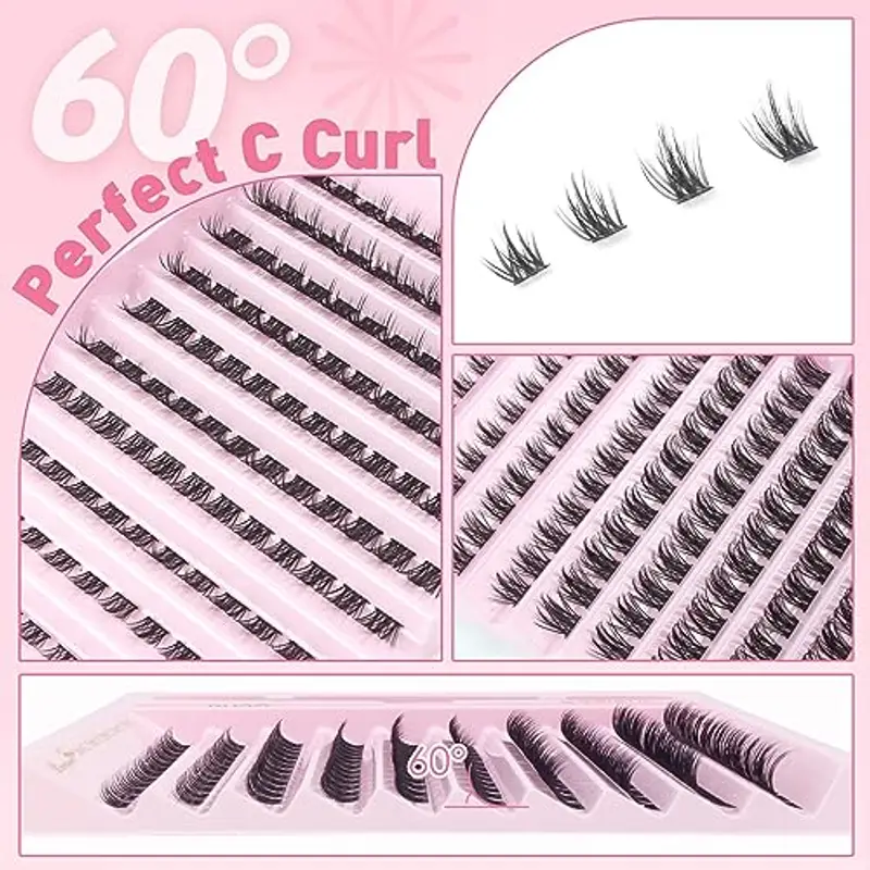 Parriparri Ciglia Finte Kit con Colla Naturali Ciglia Finte Ciuffetti con Bond e Seal Morbide Extension Ciglia per Uso Personale e Domestico miniatura 3