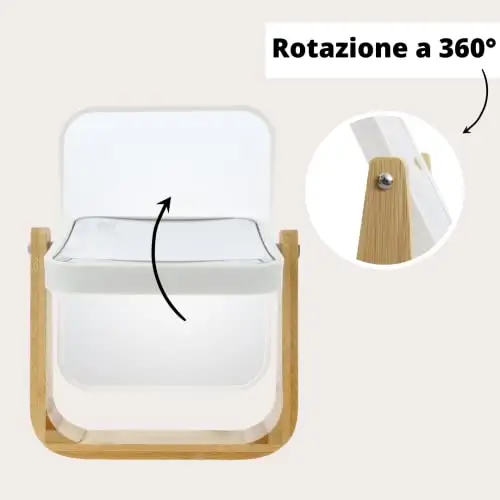 PARSA BEAUTY - Specchio cosmetico con ingrandimento 5x, 22 x 5 cm, in legno di bambù miniatura 3