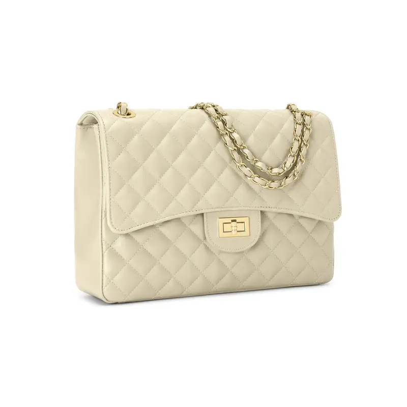 Borsa Donna a Spalla Beige, in Vera Pelle, Made In Italy, Vivienne Beige miniatura 3