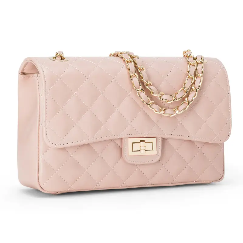 Borsa Donna a Spalla e Tracolla, In Vera Pelle Trapuntata, Made in Italy, Modello Charlotte Fucsia miniatura 2