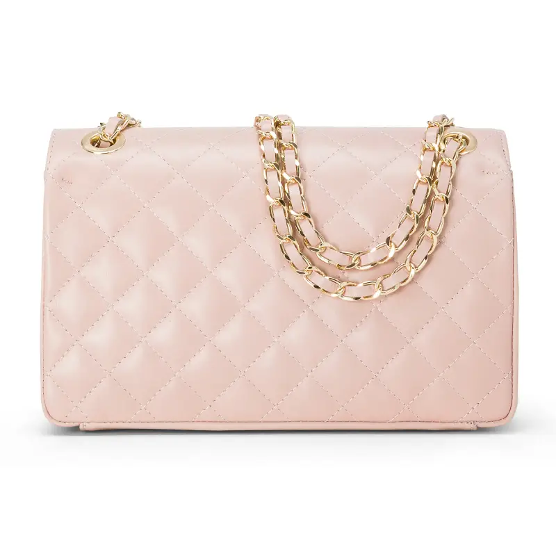 Borsa Donna a Spalla e Tracolla, In Vera Pelle Trapuntata, Made in Italy, Modello Charlotte Fucsia miniatura 3