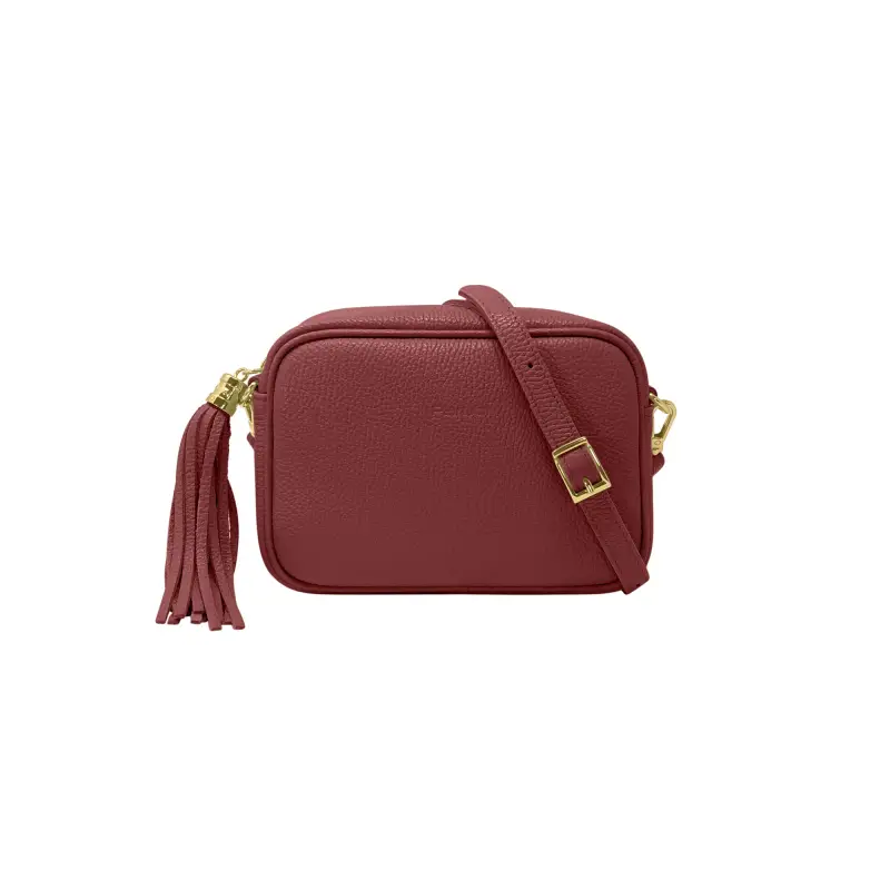 Borsa Donna a Tracolla Bordeaux, In Vera Pelle, Made in Italy, Anastasia Bordeaux