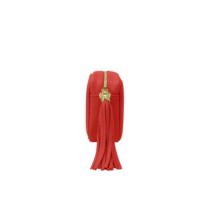 Borsa Donna a Tracolla Rosso, In Vera Pelle, Made in Italy, Anastasia Rosso miniatura 3