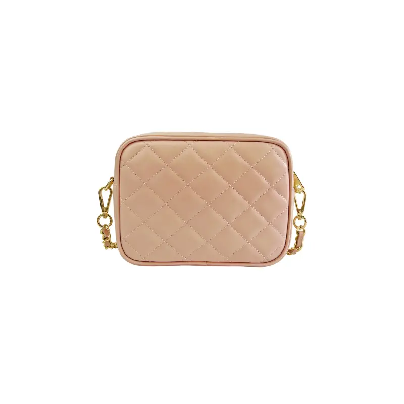 Borsa Donna a Tracolla Trapuntata Rosa, In Vera Pelle, Made in Italy, Nora Rosa miniatura 3