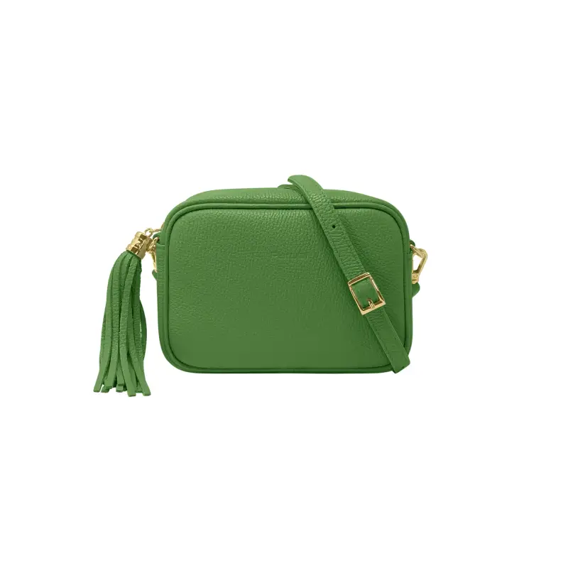 Borsa Donna a Tracolla Verde Brillante, In Vera Pelle, Made in Italy, Anastasia Verde