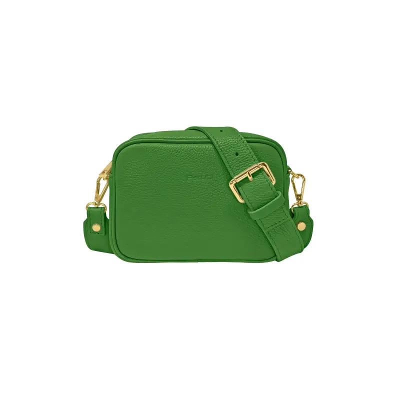 Borsa Donna a Tracolla Verde Brillante, In Vera Pelle, Made in Italy, Ginevra Verde