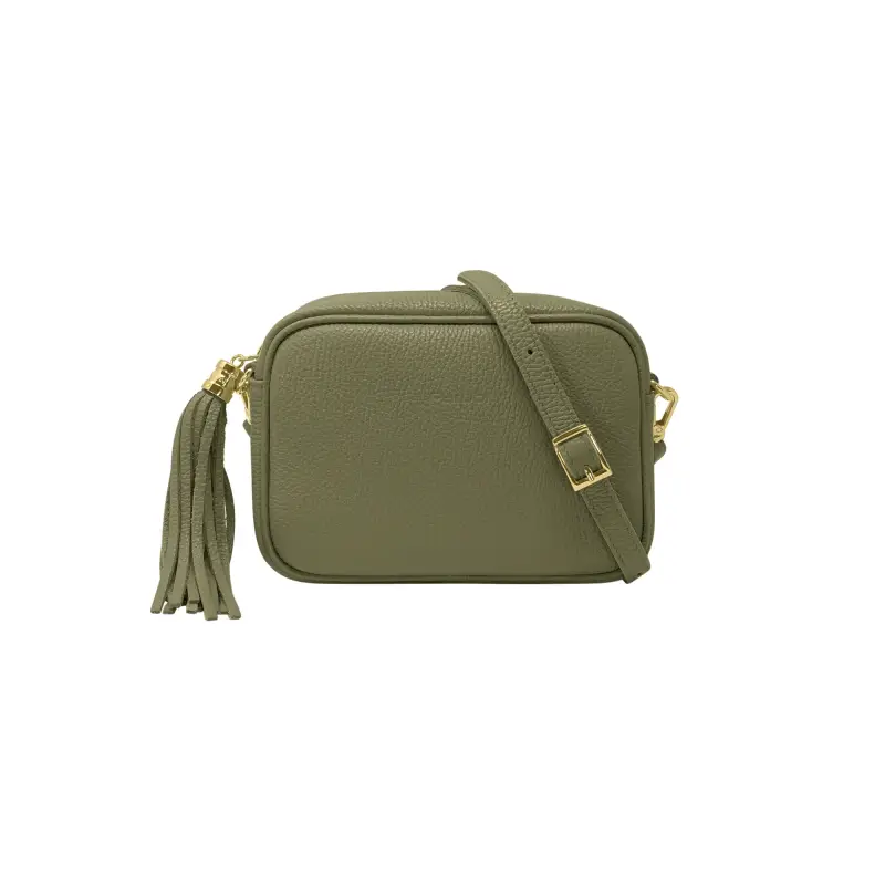 Borsa Donna a Tracolla Verde Militare, In Vera Pelle, Made in Italy, Anastasia Verde