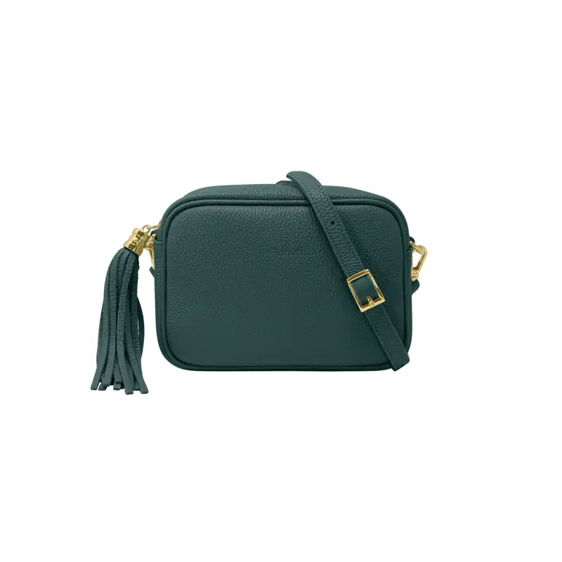 Borsa Donna a Tracolla Verde Petrolio, In Vera Pelle, Made in Italy, Anastasia Verde