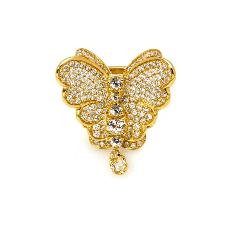 Anello Pasquale Bruni Liberty in oro giallo 18 carati con diamanti da 1,39 ct, misura 6,25 miniatura 2