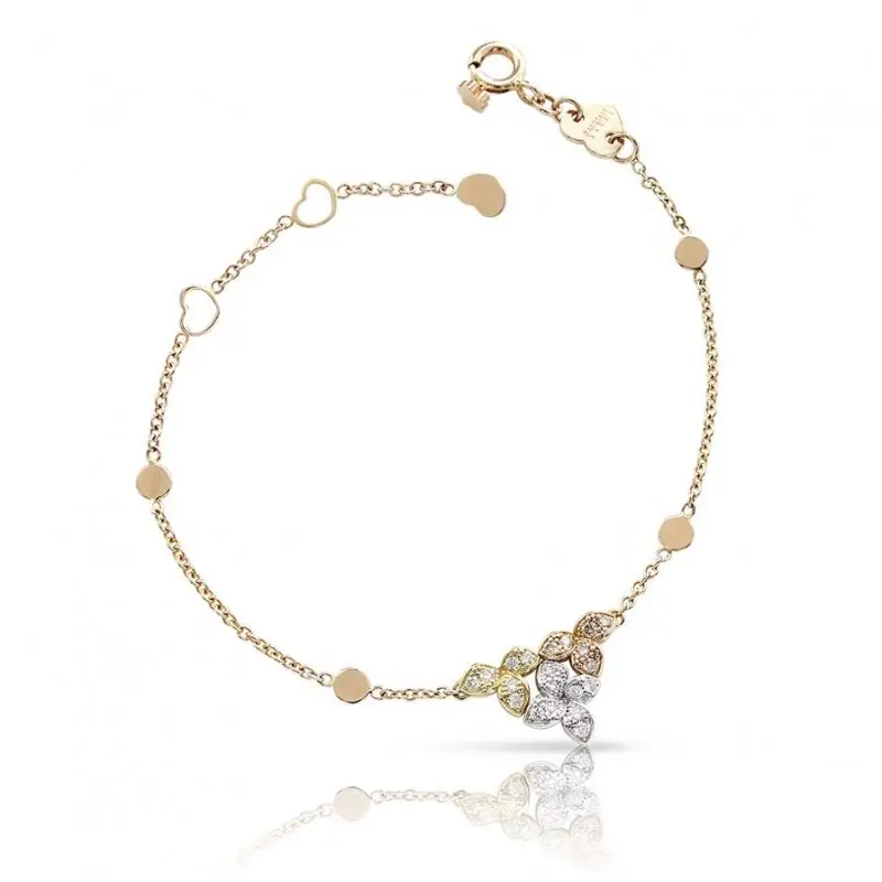 Bracciale Ama in oro bianco, giallo e rosa 18 carati